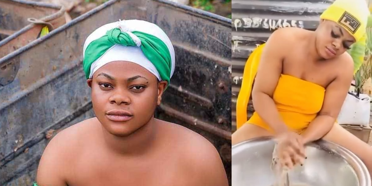 "Person dey craze una dey call am content" - Reactions as content creator claims she hasn't washed her brazier for 2 years