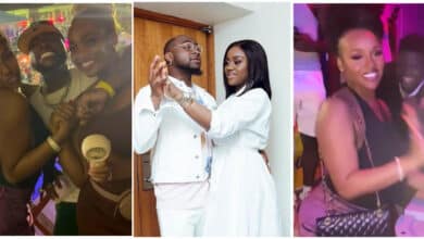Nigerian singer Davido and his wife, Chioma Adeleke have been spotted enjoying moments of pleasure at the Adelekes' New Year's party.
