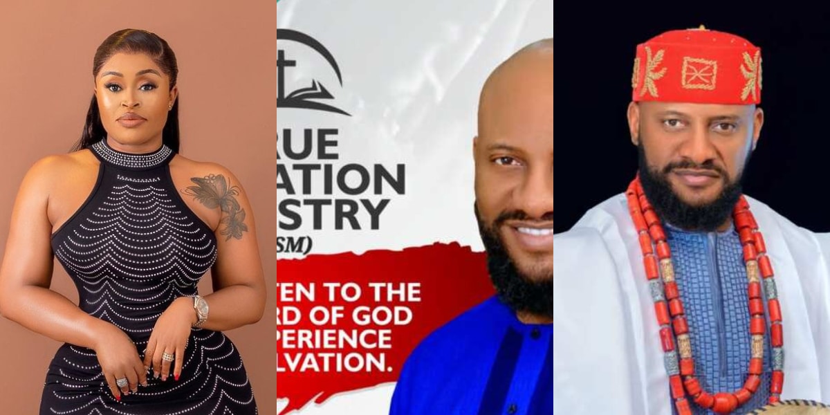 "Church of tatatata, adulterous pastor" - Sarah Martins mocks Yul Edochie as he opens his church