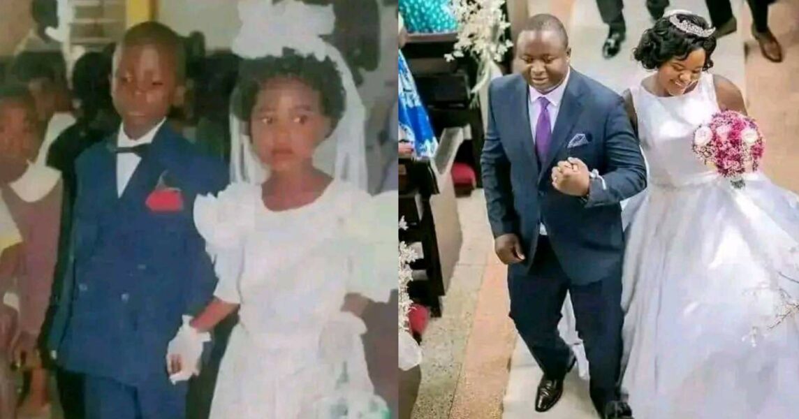 Man flower boy girl Weds childhood