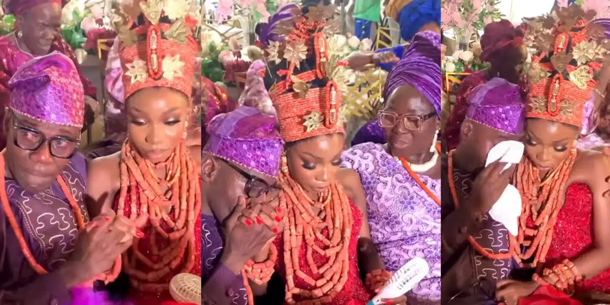 “She is my life” — Emotional moment father sheds tears as his daughter gets married