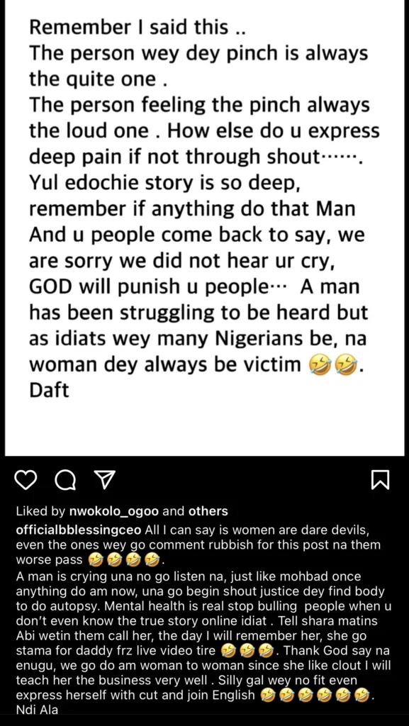 “Stop bullying Yul Edochie and let him speak” — Blessing CEO defends him from Nigerians 