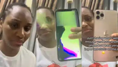 “Those creatures are only cute online” — Reactions as mother shows state of her phone after she gave her son to watch cartoon