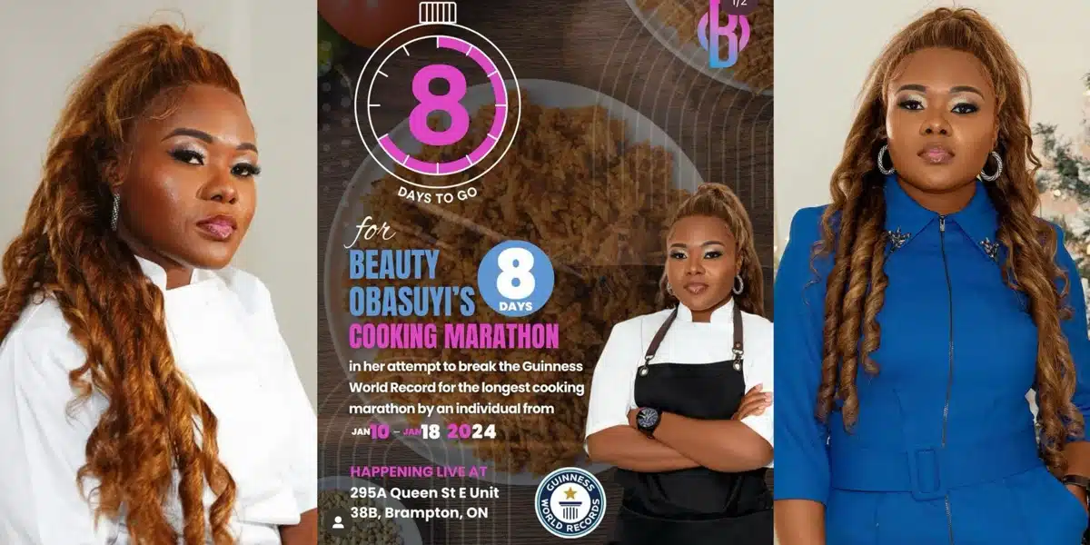 Canadian based Nigerian chef set to avenge Hilda as she attempts to break Guinness record for longest cooking time