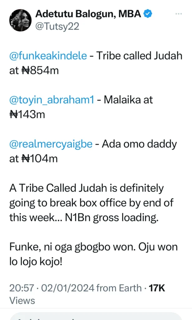 “Jealousy wan finish am” — Reactions as Toyin Abraham blocks lady who predicted Funke Akindele’s movie will gross 1 Billion