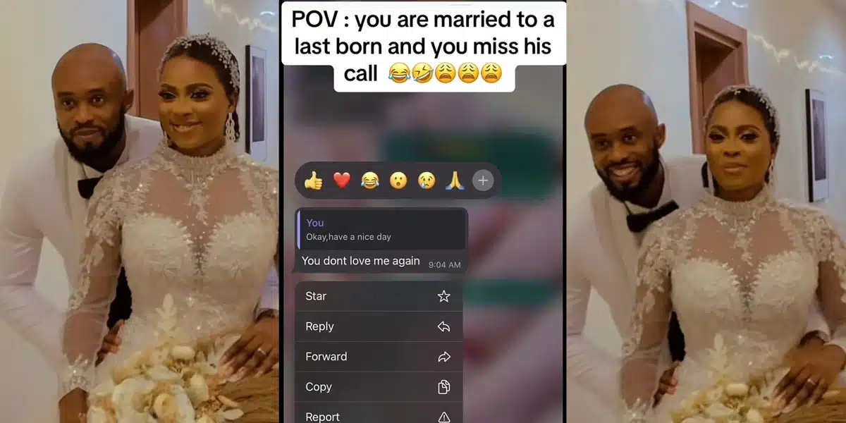 “You don’t love me again” — Wife shares message received from her last born husband because she missed his call