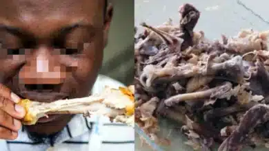 Nigerian man shares how he shocked his caucasian family friend by intensively chewing chicken bone