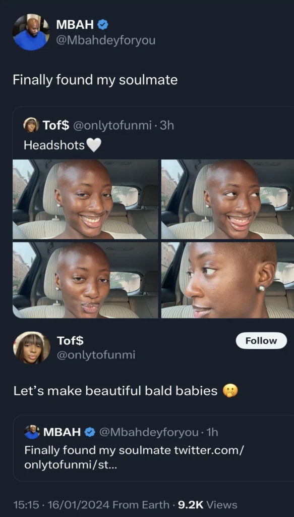 “Finally found my soulmate” — Twitter influencer, Mbah, celebrates 