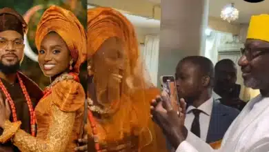 “Una don see say the babe no small” — Netizens discover that Kunle Remi’s bride is Femi Otedola’s niece