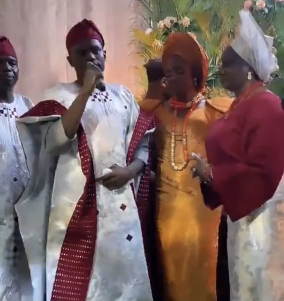 Emotional moment Tiwi and her twin brother shed tears as she ties the knot with Kunle Remi 