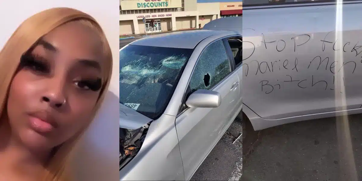 Lady shares how angry stranger demolished her sister’s car