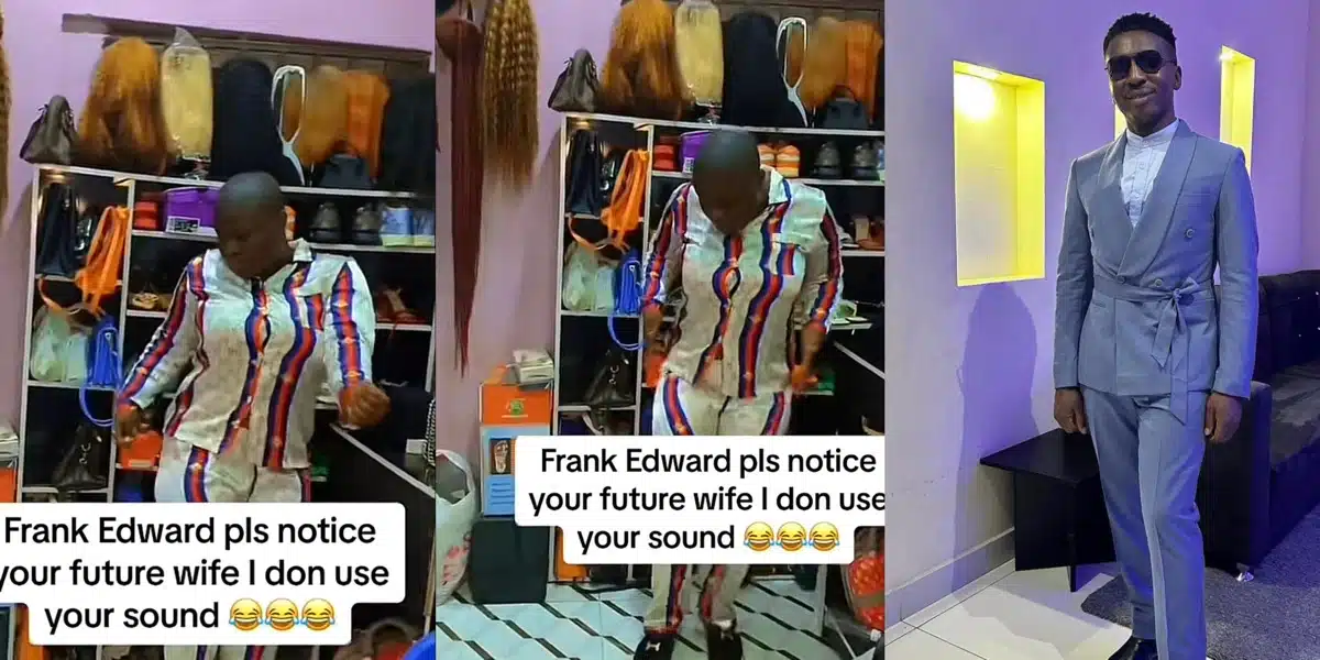 “First comot all the wigs for background” — Netizens advise lady who dance for Frank Edwards to notice her