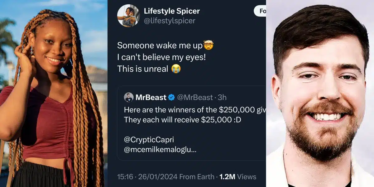 Nigerian lady wins 35 Million Naira from philanthropist, Mr Beast