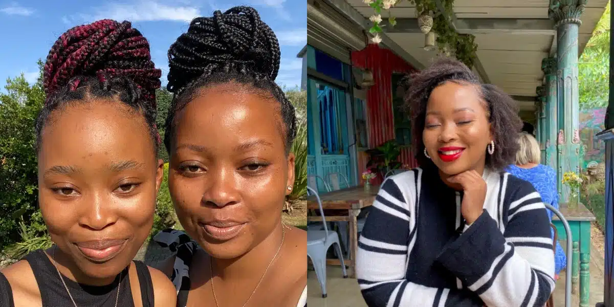 “Her face can open my phone” — Lady shares photo of herself and her look-alike niece