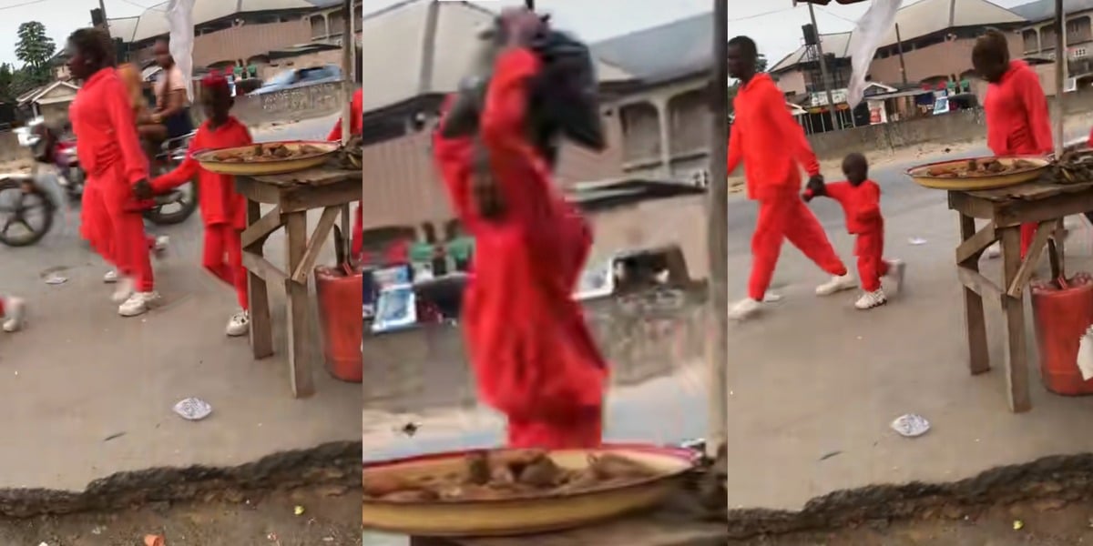 "Pablo, pablet and pablisses" - Nigerian dad, mum, and kids turn heads as they slay in matching red outfits