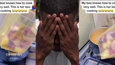 "Wetin be this?" - Nigerian man breaks internet as he shows off culinary skills, cooks soup with full bowl of uncut onions