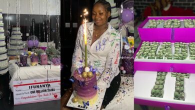 "God, am i a spoon?" - Lady wows many, receives 1.2m cash, 3 cakes, 3 money bouquets from boyfriend on birthday