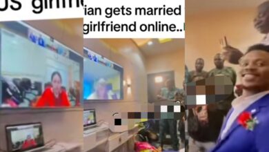 "Online babies, online food online kisses" - Nigerian man breaks boundaries, marries US girlfriend via video call