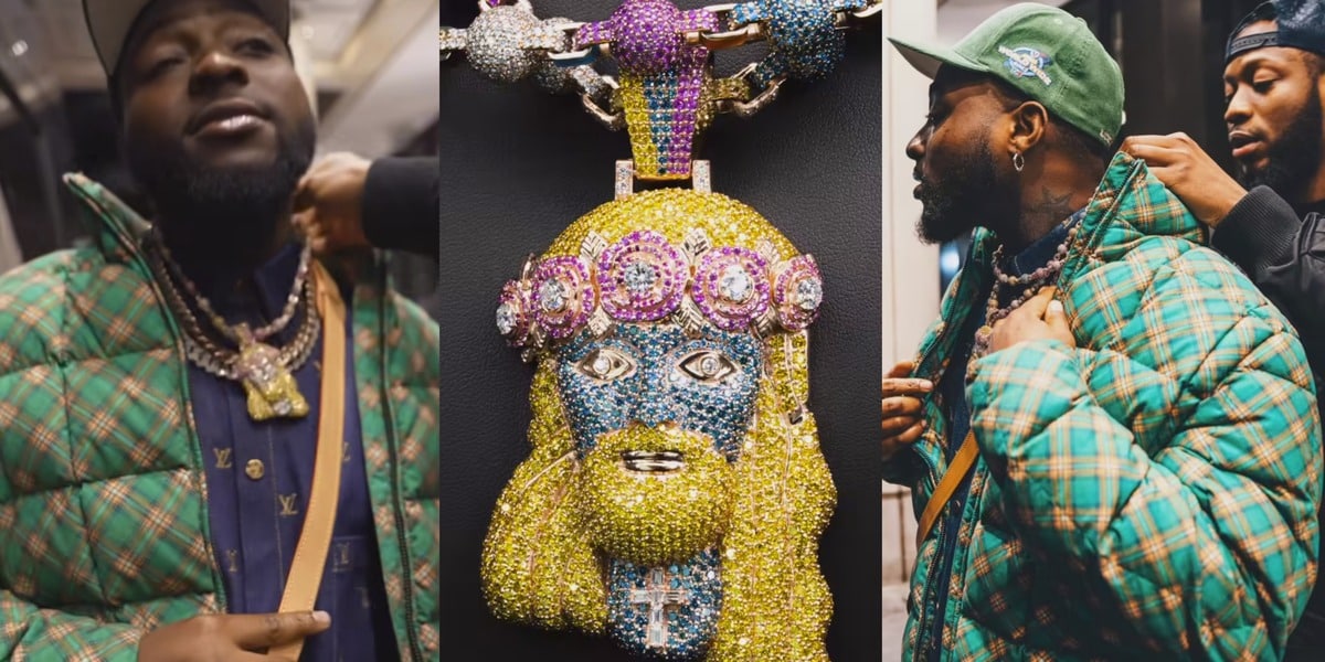 "001 in Africa" - Davido purchases multi-million naira Jesus pendant ahead of Timeless concert at O2 Arena