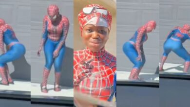 "This spider woman get nyansh" - Lady causes stir as she twerks, showcases impressive dance moves in Spider-Man suit