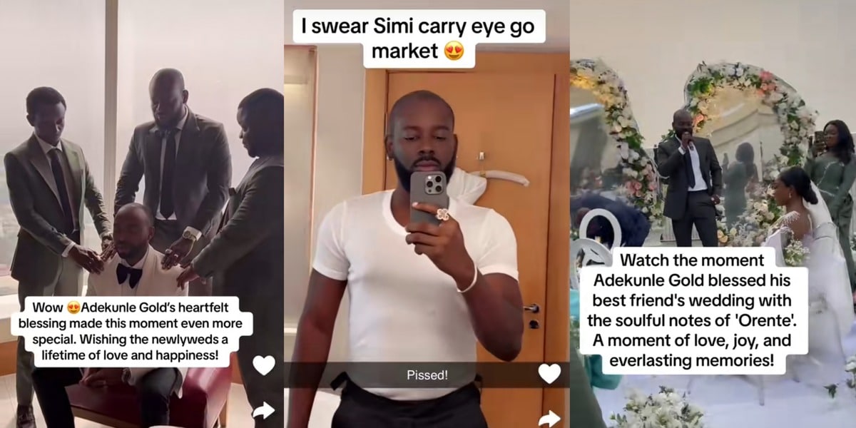 "Why did he barb his hair?" - Adekunle Gold stuns with low-cut hairstyle, hit song at his best friend's wedding