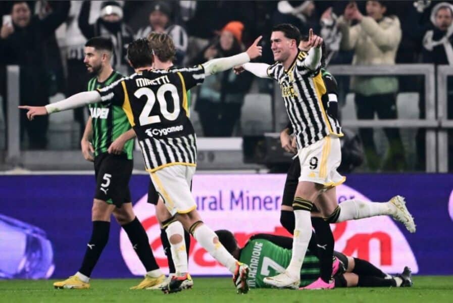 Serie A: Vlahovic bags brace in Juventus 3-0 win against Sassuolo