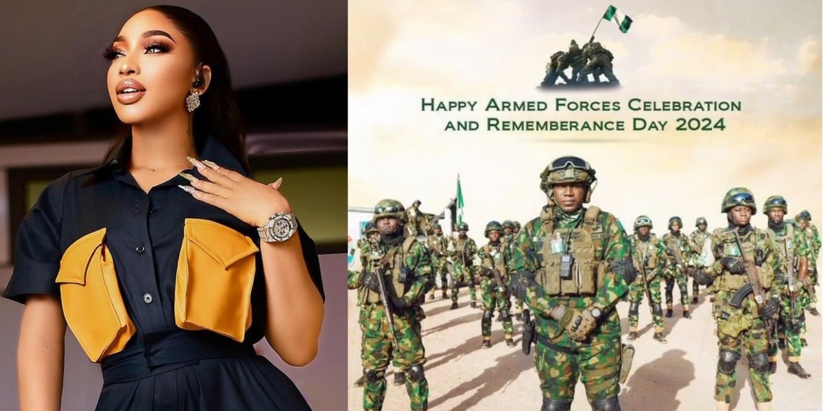 "Eye Service" – Reactions as Tonto Dikeh celebrates Nigerian Armed Forces