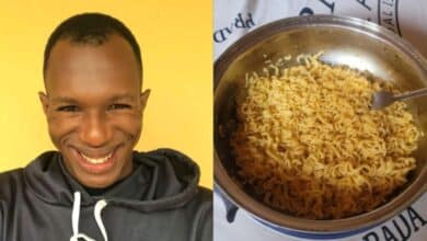 "Poverty don use you for sacrifice" – Daniel Regha dragged for adding palm oil and crayfish to noodles