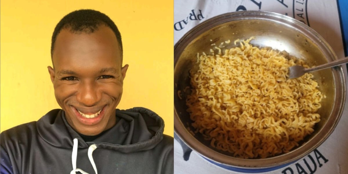 "Poverty don use you for sacrifice" – Daniel Regha dragged for adding palm oil and crayfish to noodles