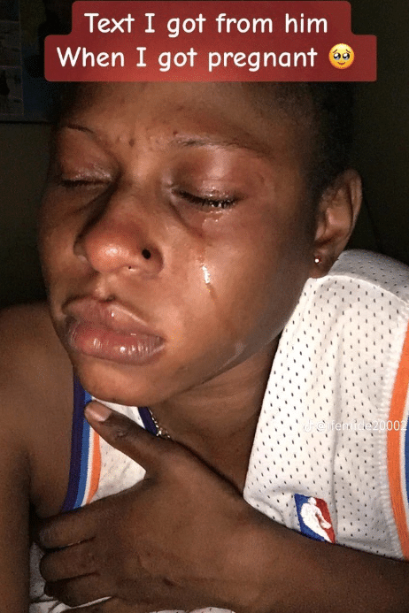 "I'm not responsible for that thing"- Lady in tears as man denies pregnancy after allegedly sleeping with her, shares leaked chats