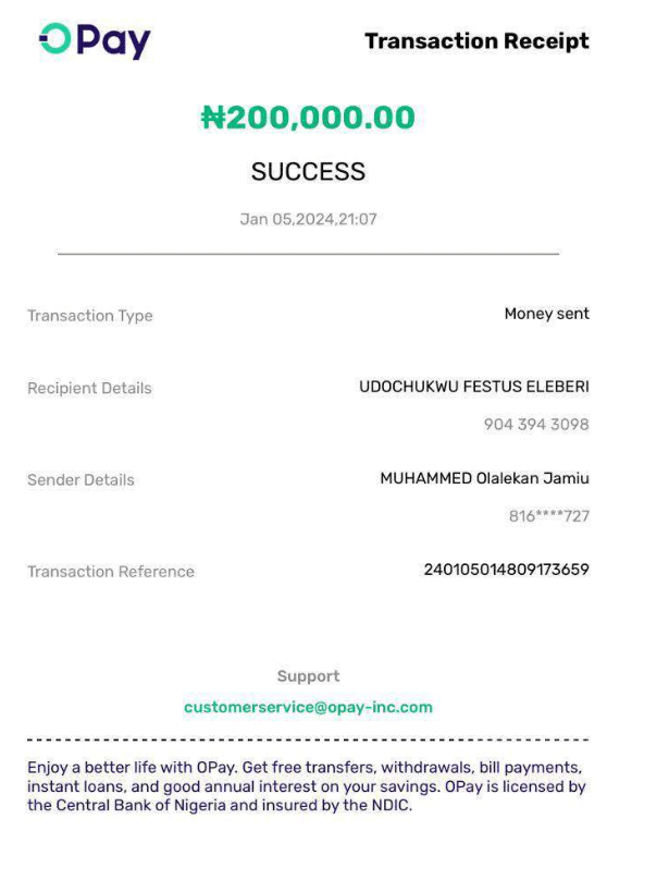 "My life savings" - Man cries out as person he mistakenly sent N200k withdraws everything, refuses to return the money