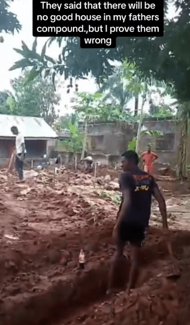 "They said there would be no good house in my father's compound" - Man builds house inside his father's compound in village, it stuns many