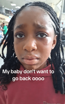 little girl leave Nigeria airport 