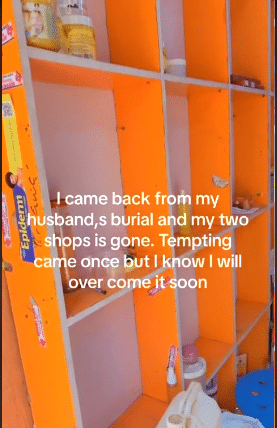 widow shops empty husband's burial 