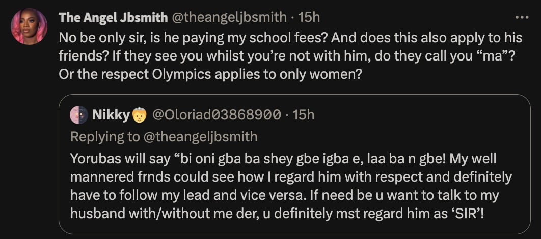 Angel Smith blasts women who are against female friends calling husband by name