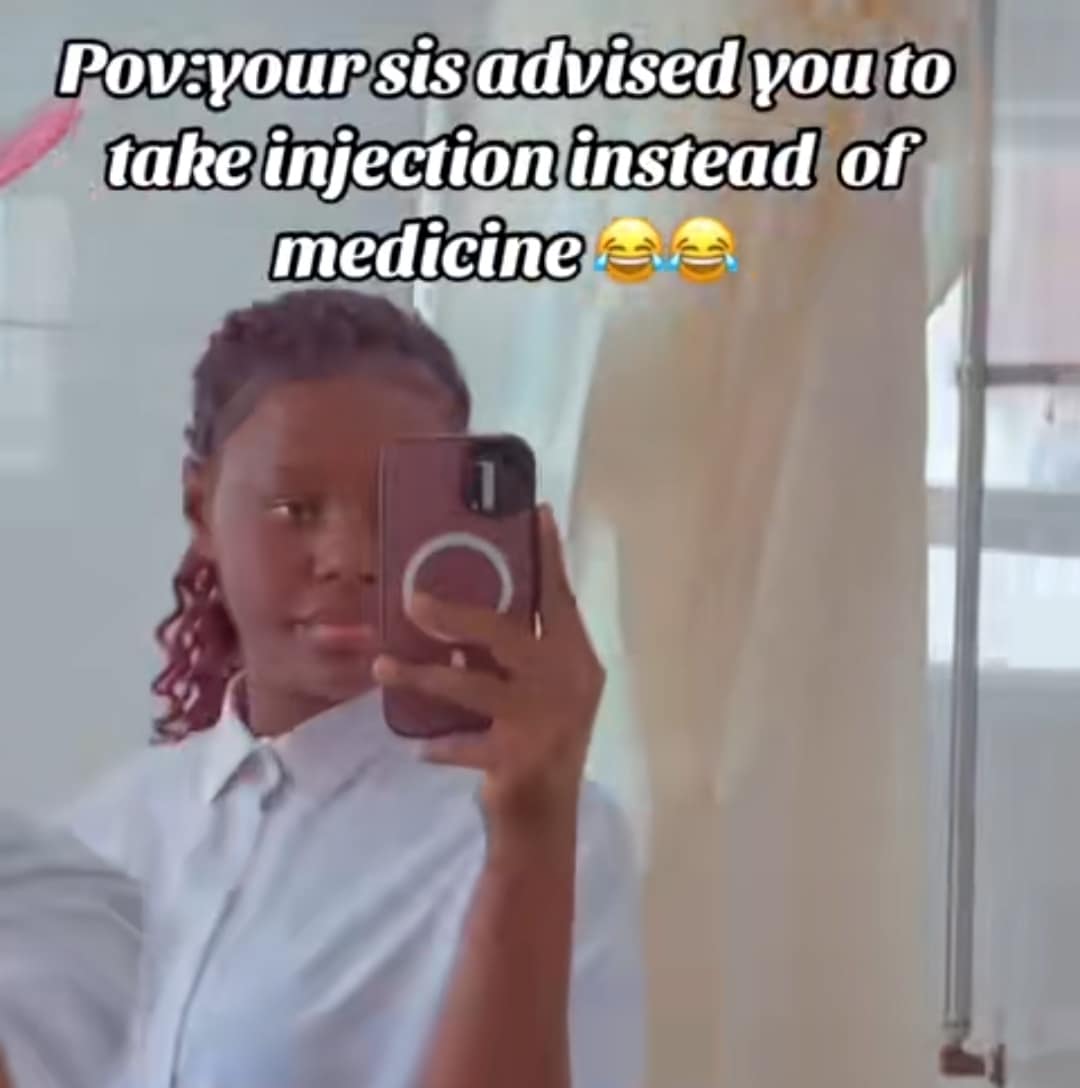 "She's dramatic" - Nigerian lady's hilarious reaction to an injection causes buzz on social media