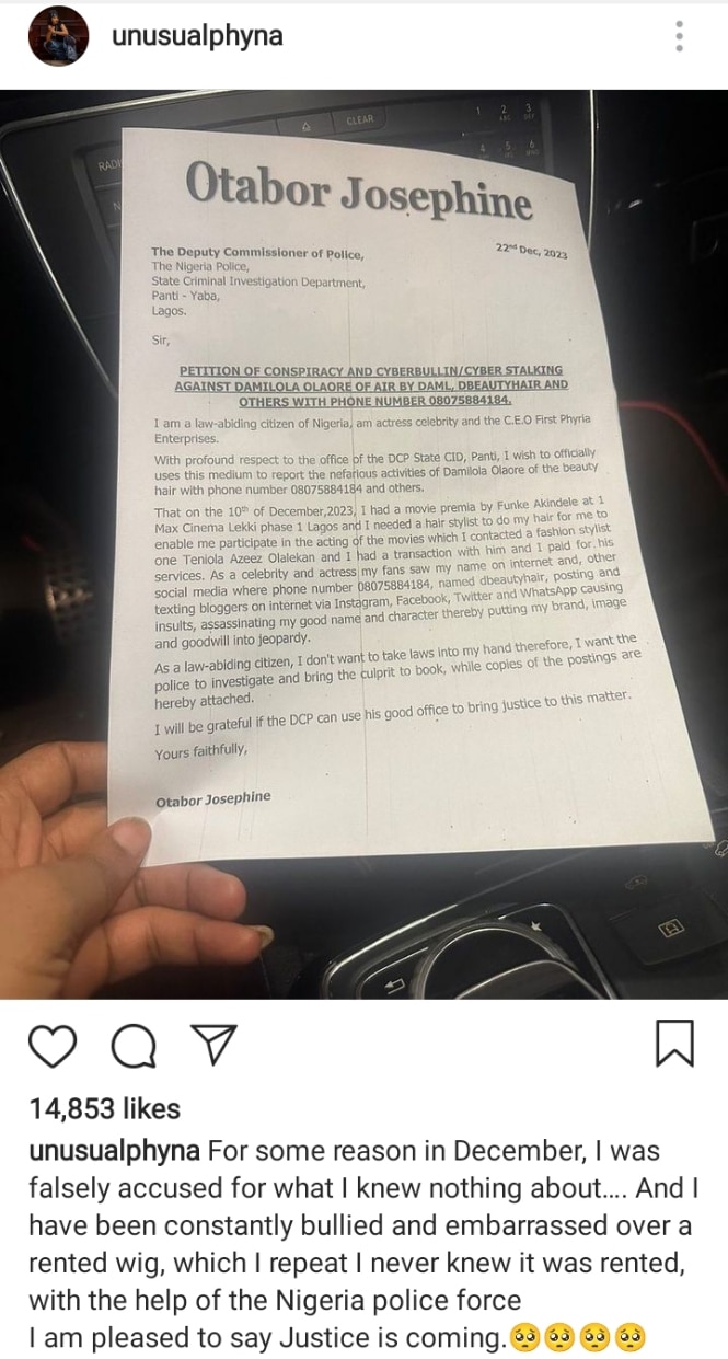 Phyna files petition against hair vendor over rented wig 