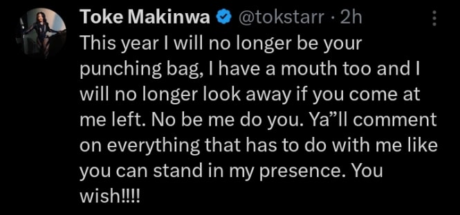 Toke Makinwa lambast trolls
