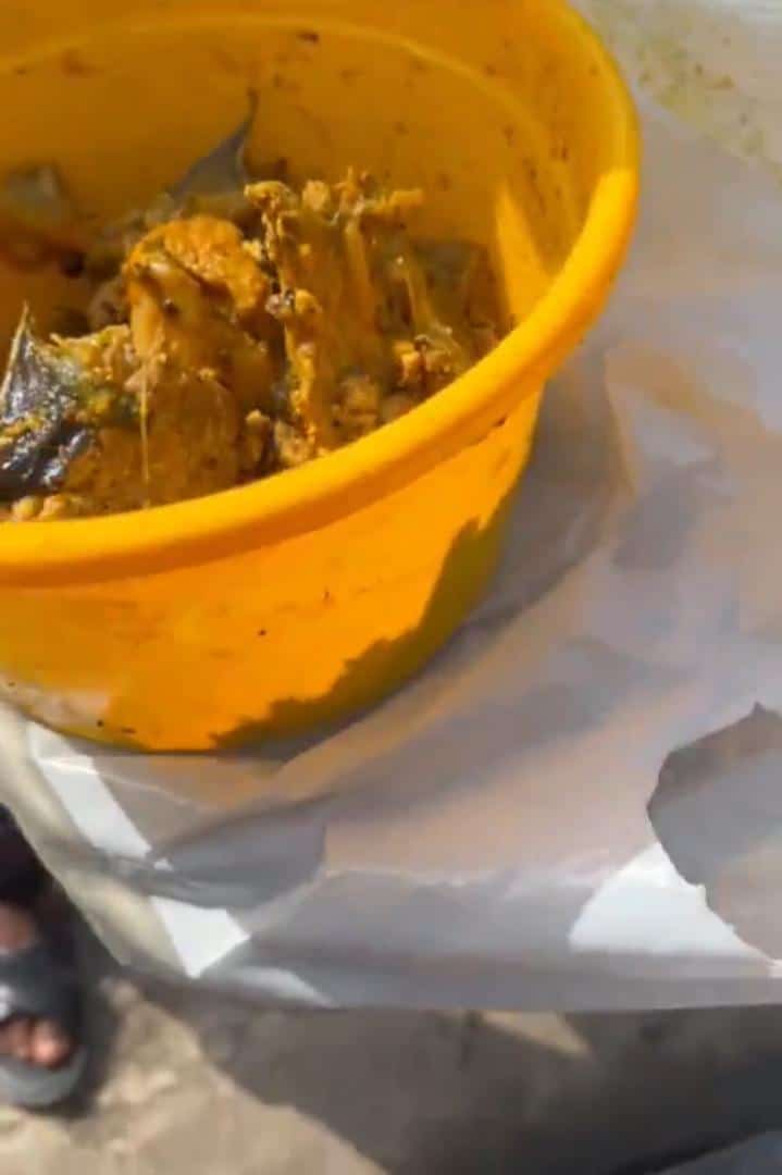 Drama as dispatch rider eats half bowl of banga and catfish soup