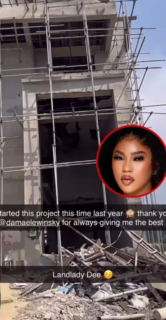 Diiadem flaunts her soon-to-be completed multimillion naira house