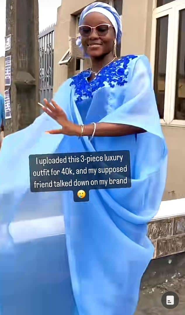 Tailor shares hurtful text from friend who talked down on her business over N40K outfit