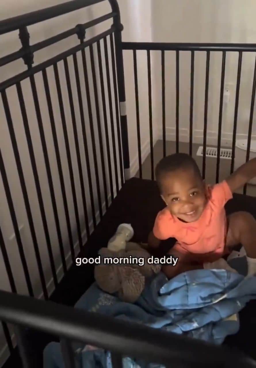 "No No No!" - Child who likes to greet dad every morning fumes as mother shows up