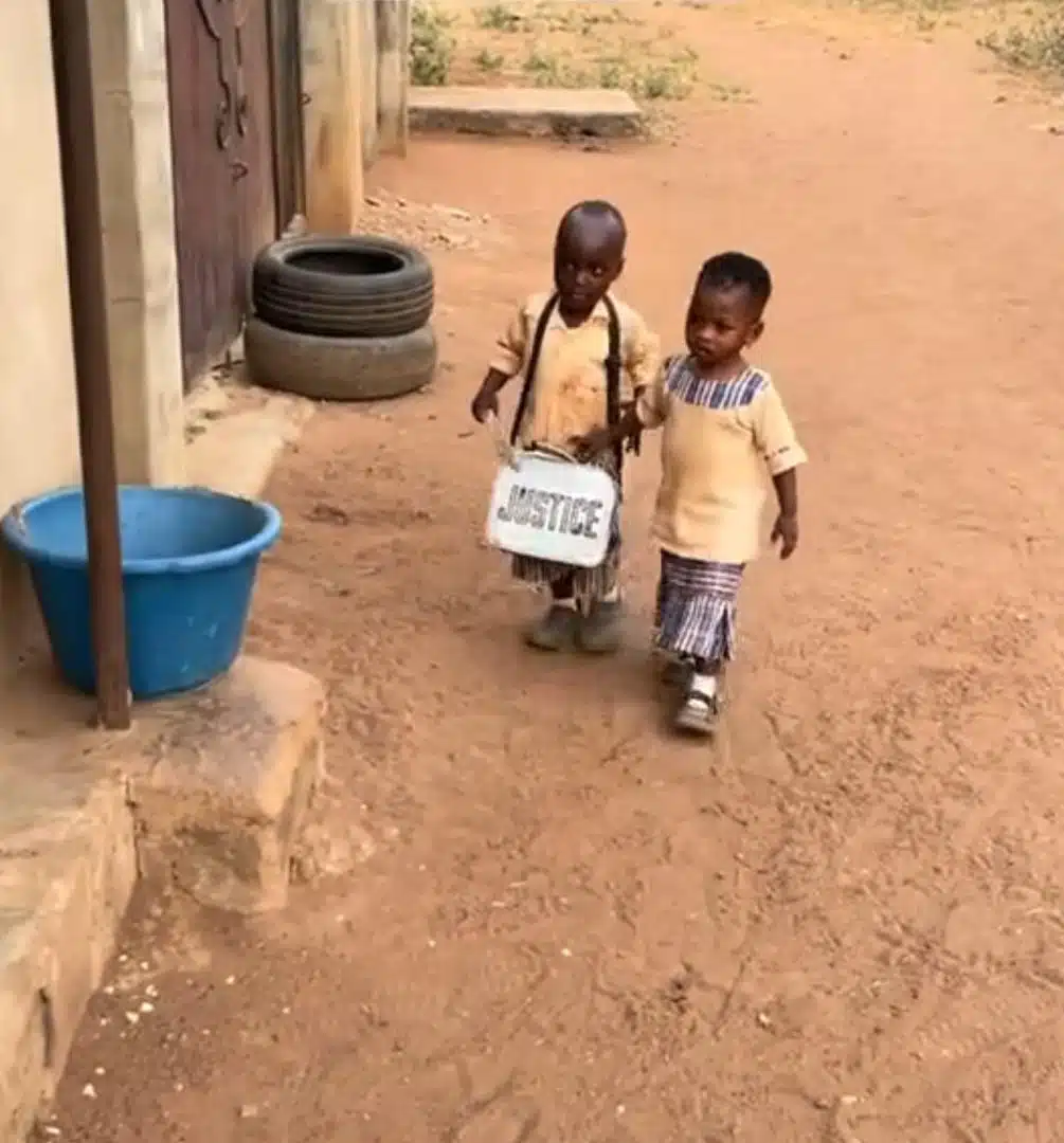 "Such a gentleman" - Little boy praised as he walks home a girl, carries her bag