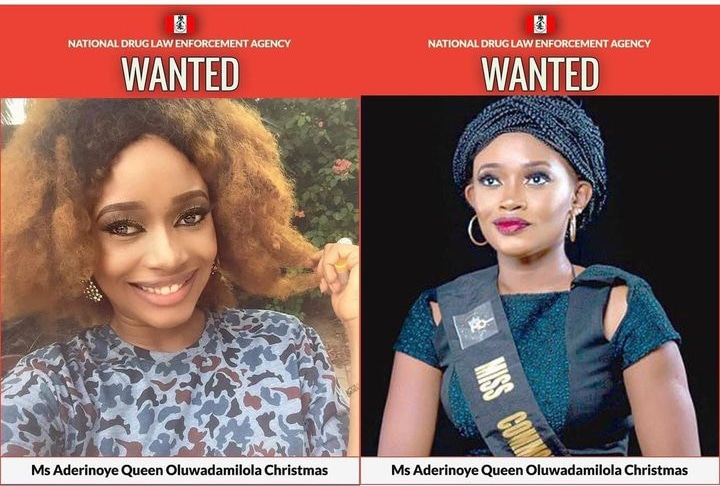 Ex-beauty queen, Ms. Aderinoye Queen Christmas wanted for dealing illicit drugs