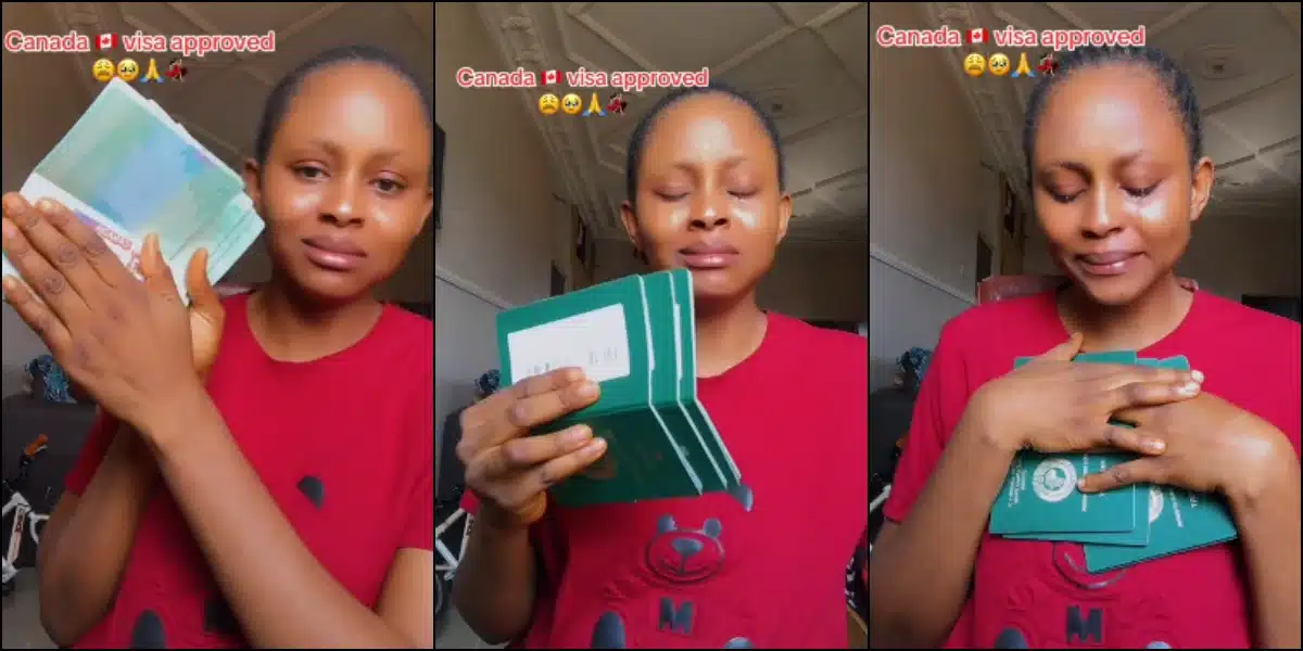 Lady cries as her Canada Visa gets approved