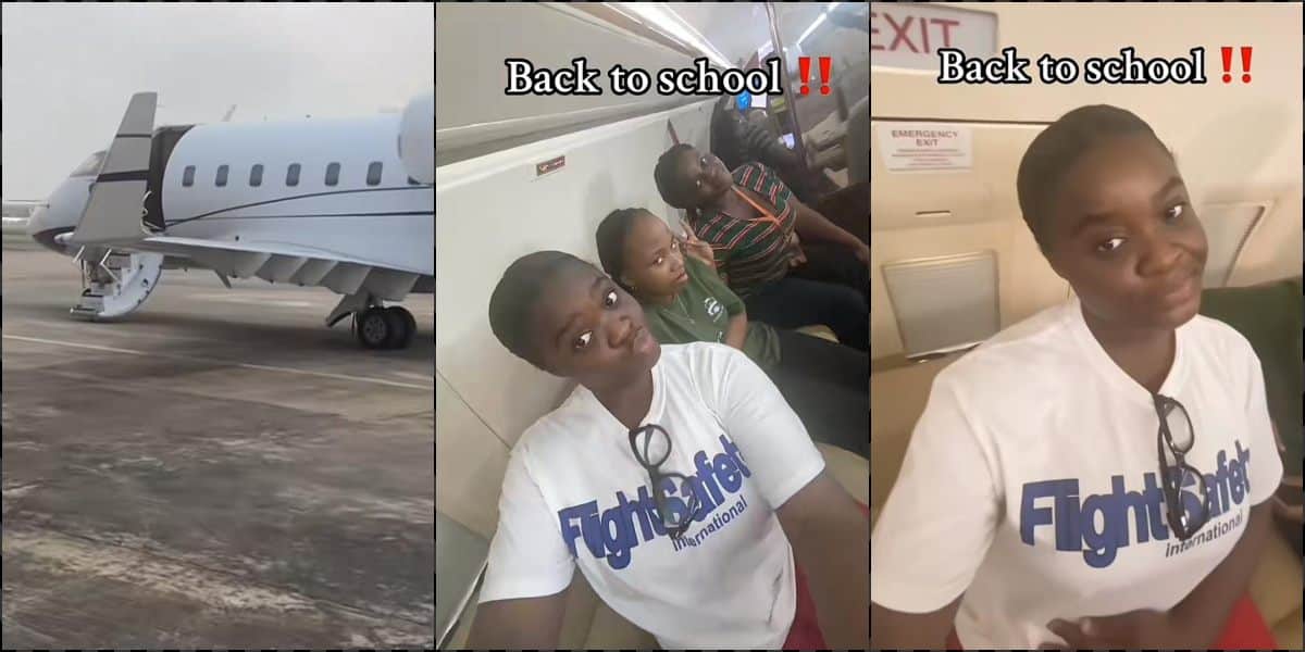 Nigerian students causes a buzz as they resume school using a private jet