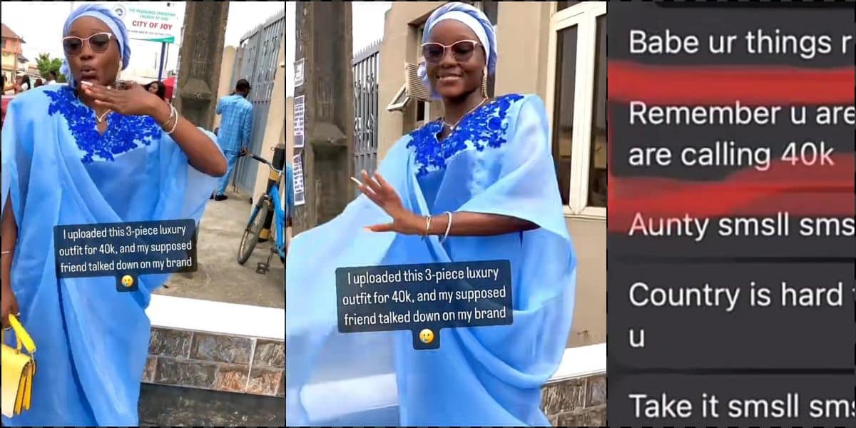 Tailor heartbroken as friend talks down on her business over N40K outfit