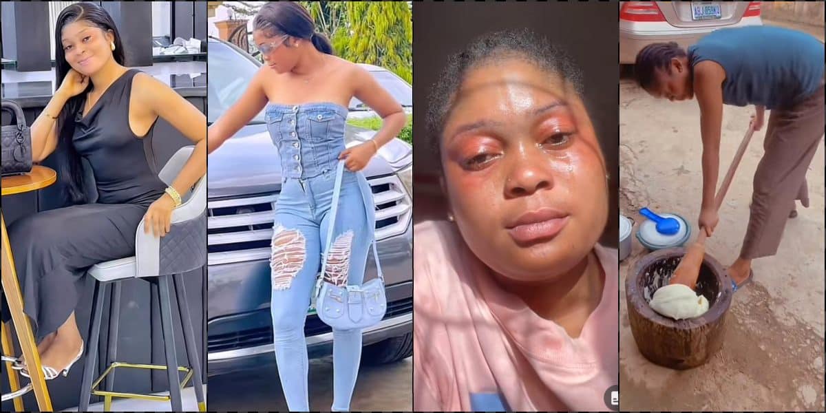 Lady in tears as she shares transformation after meeting boyfriend