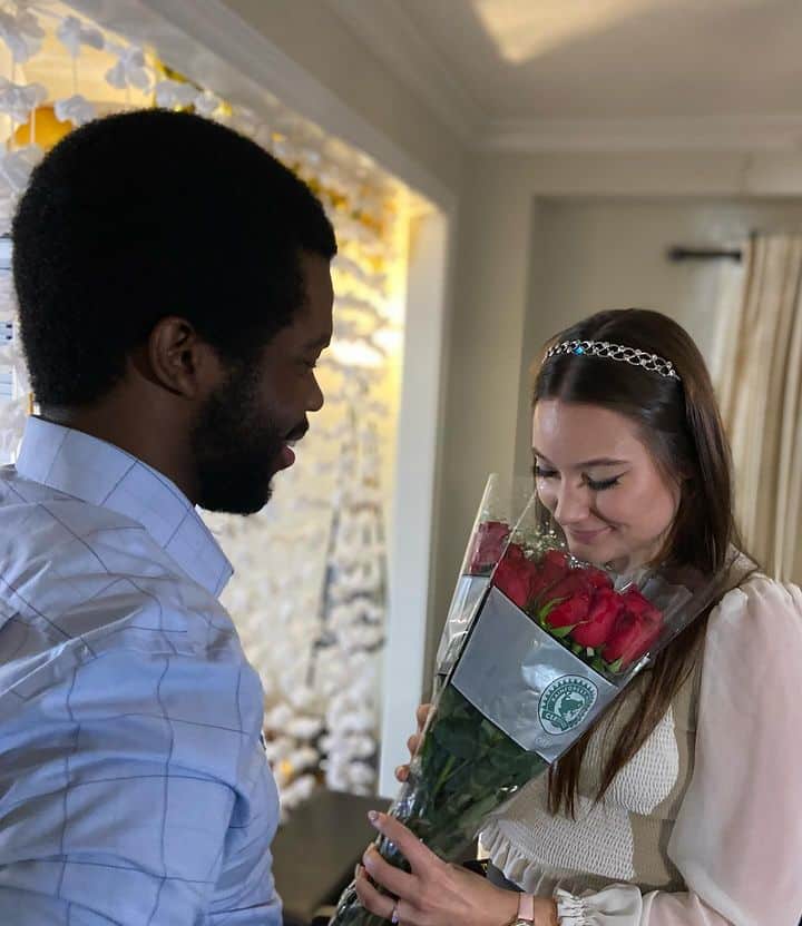 Omoni Oboli's son and his fiancée, Marelle