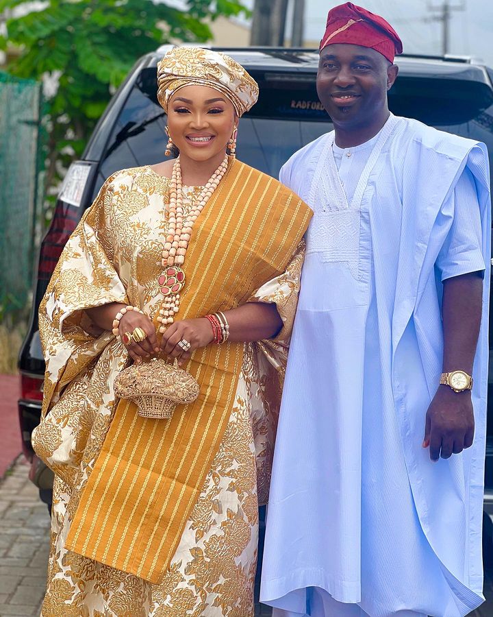 Mercy Aigbe and her husband, Kazim Adeoti 